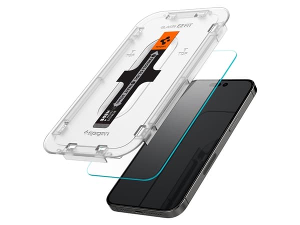 Spigen EZ FIT GLAS.tR, Apple, iPhone 14 Pro, Reptålig, Transparent, 1 styck