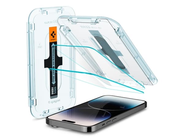 Spigen EZ FIT GLAS.tR, Apple, iPhone 14 Pro, Reptålig, Transparent, 1 styck