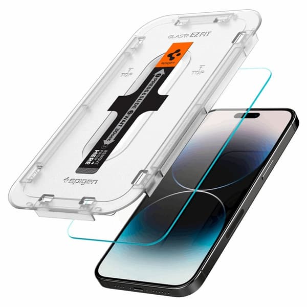 Spigen iPhone 14 Pro Härdat Glas Skärmskydd Ez-Fit 2-Pack - Clear