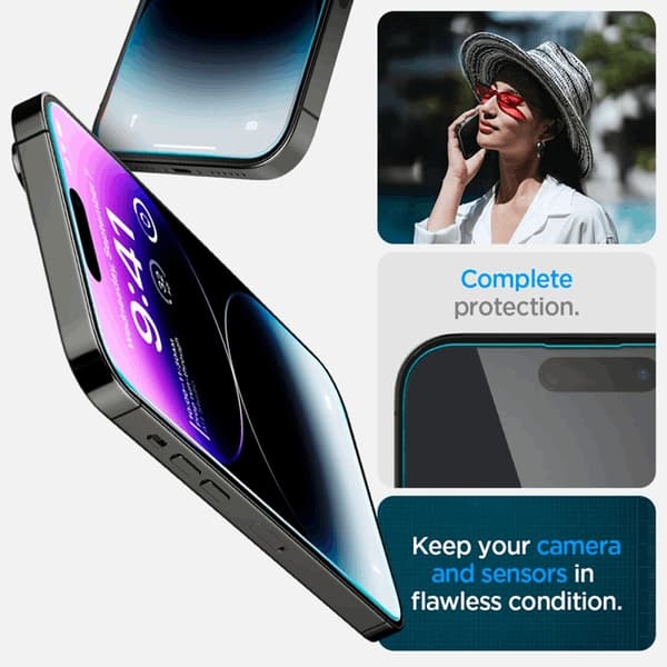 Spigen iPhone 14 Pro Härdat Glas Skärmskydd Ez-Fit 2-Pack - Clear