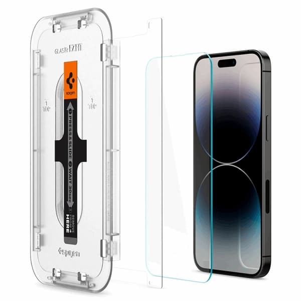 Spigen iPhone 14 Pro Härdat Glas Skärmskydd Ez-Fit 2-Pack - Clear