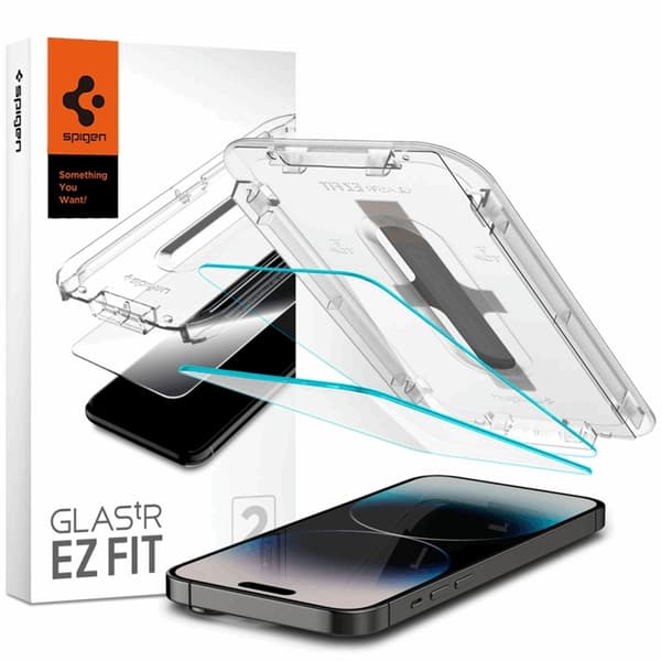 Spigen iPhone 14 Pro Max Härdat Glas Skärmskydd Ez-Fit 2-Pack - Clear