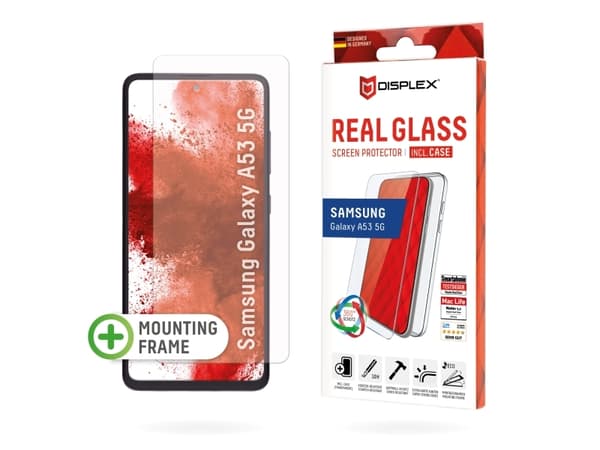 Displex 01678, Samsung, Galaxy A53 5G, Torr applicering, Slagtålig, Reptålig, Dammresistent, Transparent, 1 styck