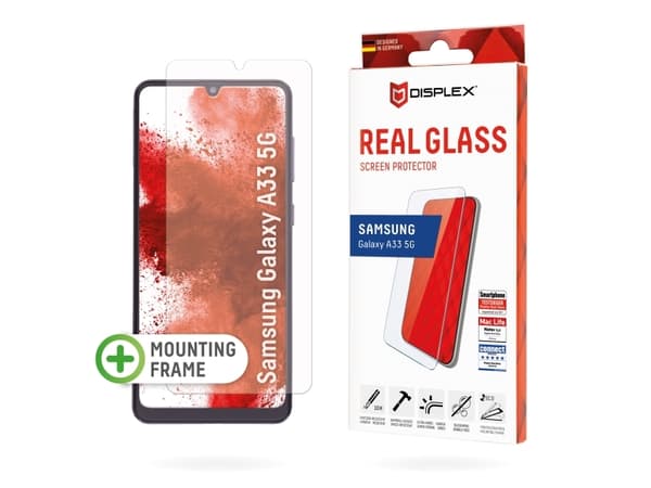 Displex 01601, Samsung, Galaxy A33 5G, Tørr påføring, Slagbestandig, Ripebestandig, Støvresistent, Gjennomsiktig, 1 stykker