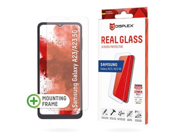 Displex 01672, Samsung, Galaxy A23 5G, Torr applicering, Slagtålig, Reptålig, Dammresistent, Transparent, 1 styck