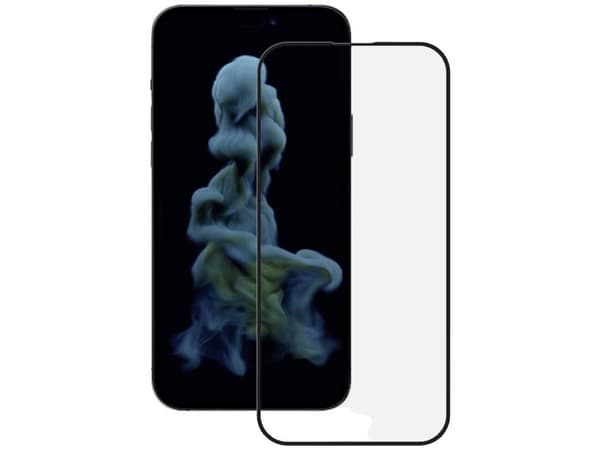 Vivanco Full, Apple, iPhone 14 Pro Max, Skittbestandig, Slagbestandig, Oljebestandig, Ripebestandig, Knusesikker, Sort, Gjennomsiktig, 1 stykker