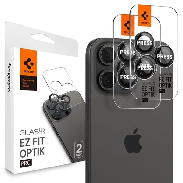 Spigen [2-PACK] iPhone 14 Pro/14 Pro Max Kameralinsskydd i Härdat Glas