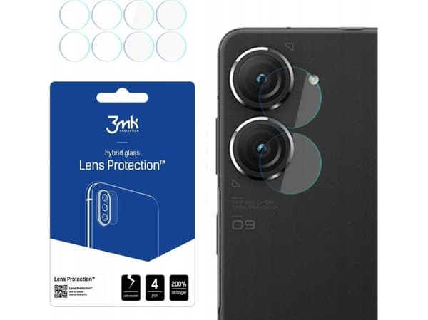 3MK Hybridglas för kameralins 3MK Linsskydd Asus Zenfone 9 [4 PACK]