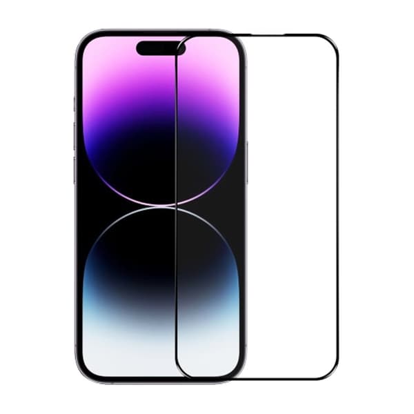 Skärmskydd iPhone 14 Pro Max - 3D Härdat Glas Svart (miljö)