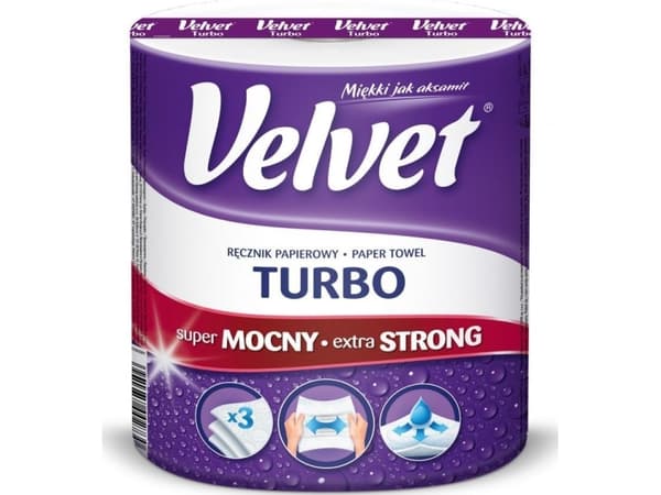 Fløyels VELVET TURBO håndkle, 3 lag, 300 ark