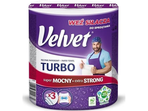 Fløyels VELVET TURBO håndkle, 3 lag, 300 ark