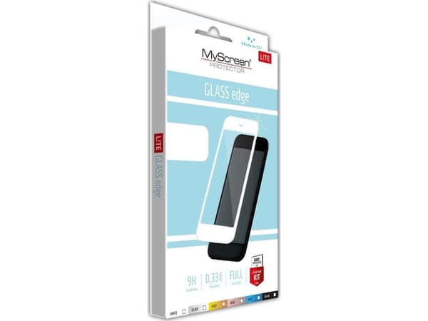 MyScreen Protector Apple iPhone 7/8 Hvit - Herdet glass for lett avrundede skjermer DIAMOND GLASS LITE kant FULLLIM