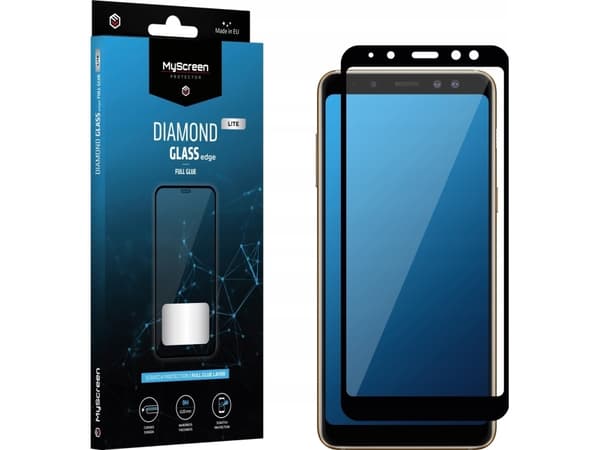 MyScreen Protector Samsung Galaxy A8 2018 - Herdet glass for lett avrundede skjermer DIAMOND GLASS LITE kant FULLLIM
