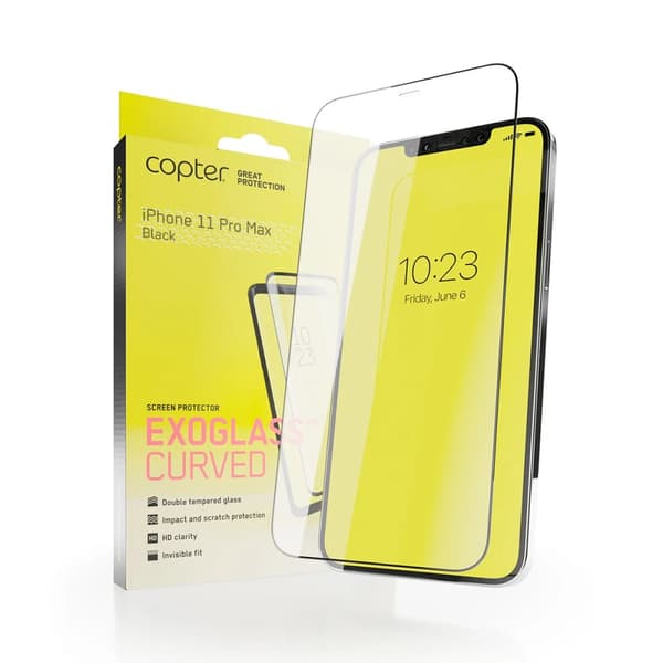 Skärmskydd Copter Exoglass iPhone 11 Pro Max/XS Max Curved - Svart