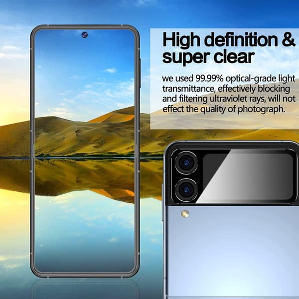 [2-PACK] Galaxy Z Flip 4 Härdat glas HD Kameralinsskydd