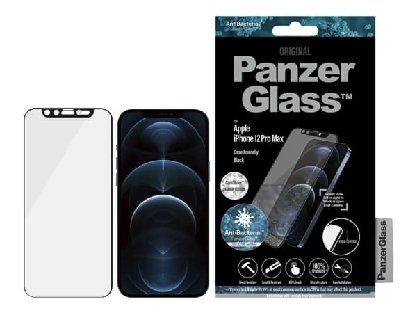 PanzerGlass CamSlider - Fashion Edition - skjermbeskyttelse for mobiltelefon - pyntet med krystaller fra Swarovski - glass - rammefarge svart - for A