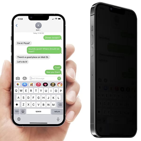 3-PACK iPhone 14 Skärmskydd Anti-Spy HD 0,3mm