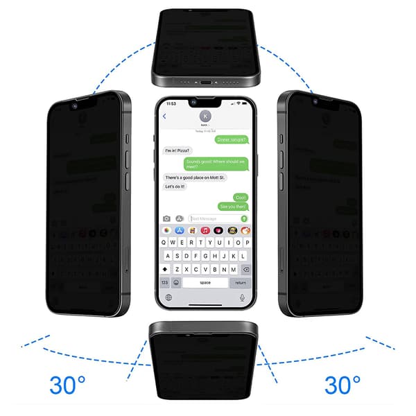 3-PACK iPhone 14 Skärmskydd Anti-Spy HD 0,3mm