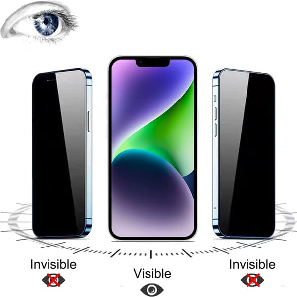 3-PACK iPhone 14 Skärmskydd Anti-Spy HD 0,3mm
