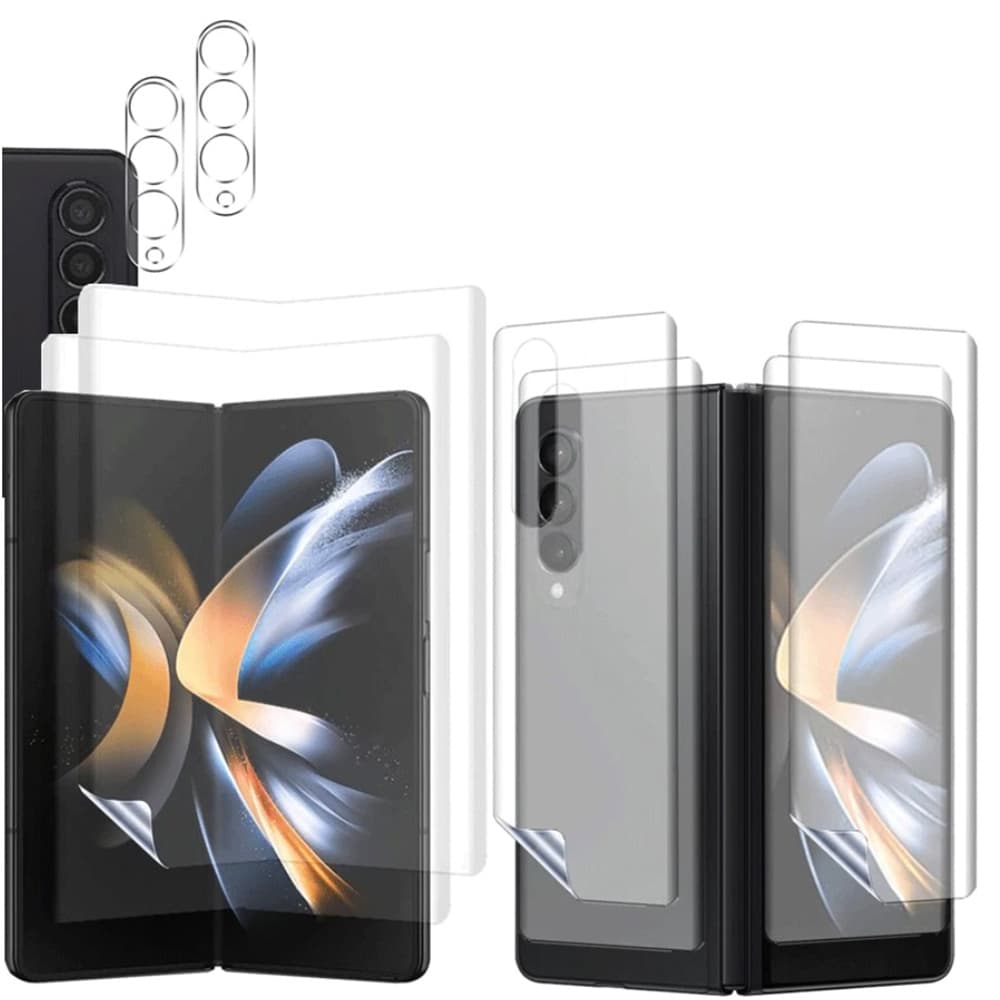 2-PACK 4-in-1 Z Fold 4 Hydrogel Skärmskydd & Kameralinsskydd
