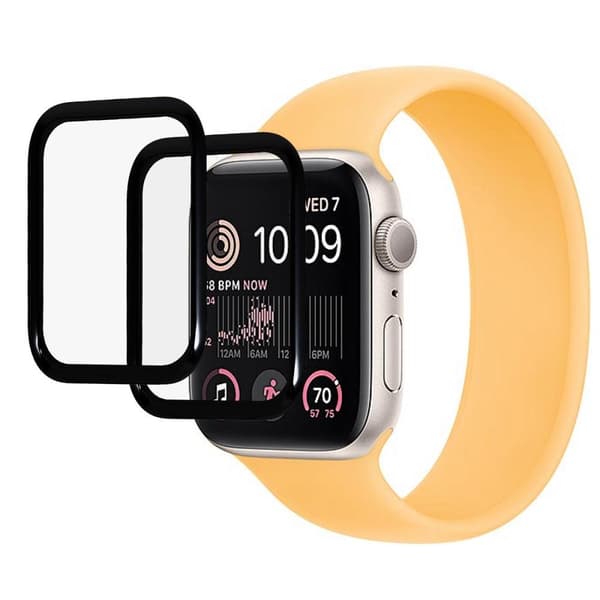 Apple Watch SE + SE 2022 44mm + Serie 5/6 44mm Skærmbeskytter med fuld dækning 2 stk