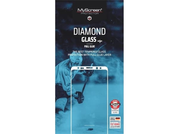 MyScreen Protector Realme C25 / C25Y - karkaistu lasi, jossa on täyspintaliima MyScreen DIAMOND GLASS edge FULL GLUE (musta kehys)