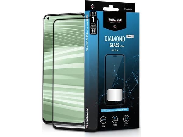 MyScreen Protector Realme GT 2 - Karkaistu lasi hieman pyöristetyille näytöille DIAMOND GLASS LITE reuna FULL GLUE (täysi liima)