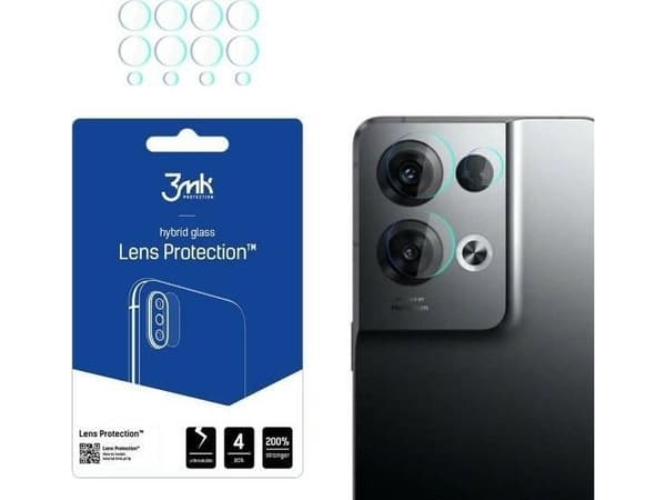 3MK Hybridglas för kameralins 3MK Linsskydd Oppo Reno 8 Pro [4 PACK]