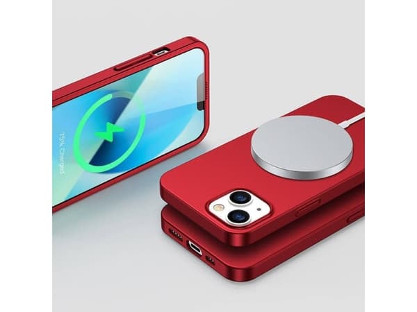 Joyroom Joyroom 360 Full Case-deksel for iPhone 13 bak- og frontdeksel + rødt herdet glass (JR-BP927 rød)