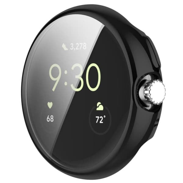 Google Pixel Watch Skal med Skärmskydd i Härdat Glas - Svart