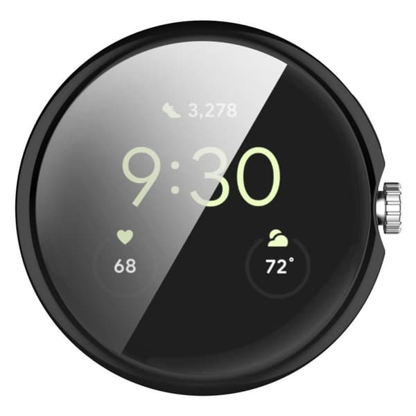 Google Pixel Watch Skal med Skärmskydd i Härdat Glas - Svart