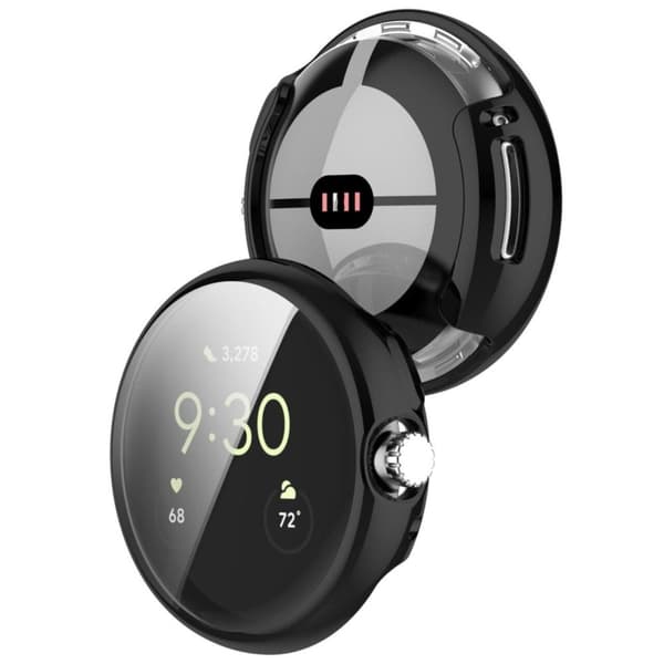 Google Pixel Watch Skal med Skärmskydd i Härdat Glas - Svart