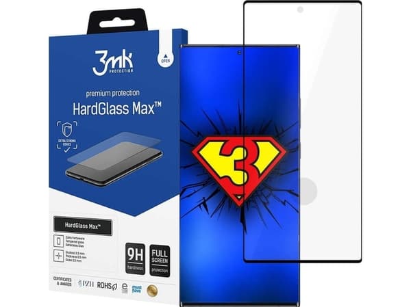 3MK Szkło hartowane 3MK HardGlass Max Samsung Galaxy S23 Ultra sort sormenjälki