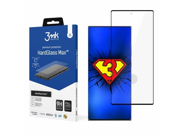 3MK Szkło hartowane 3MK HardGlass Max Samsung Galaxy S23 Ultra sort sormenjälki