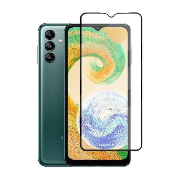 Skärmskydd Samsung Galaxy A04s - 3D Härdat Glas - Svart (miljö)