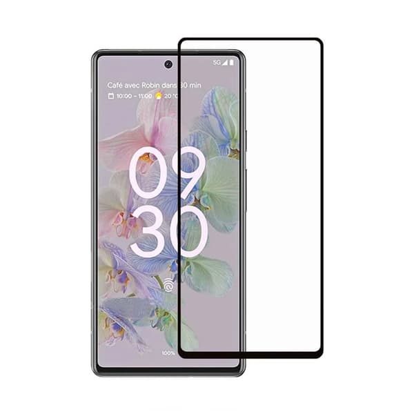 Skärmskydd Google Pixel 6A - 3D Härdat Glas - Svart (miljö)