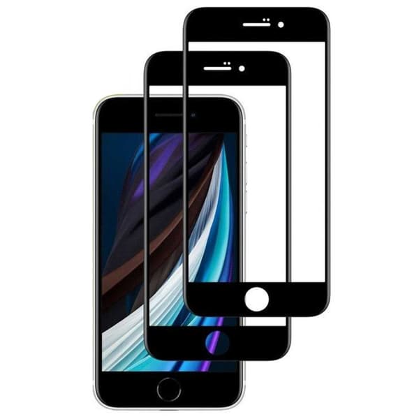 2-Pack iPhone 7/8 Plus HD-näytönsuoja parannetu lasi musta