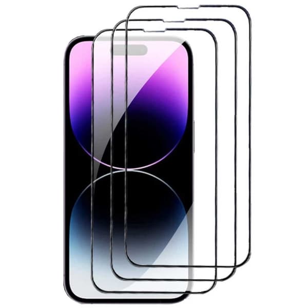 3-pack iPhone 14 Pro herdet glassskjermbeskytter karbonfiber