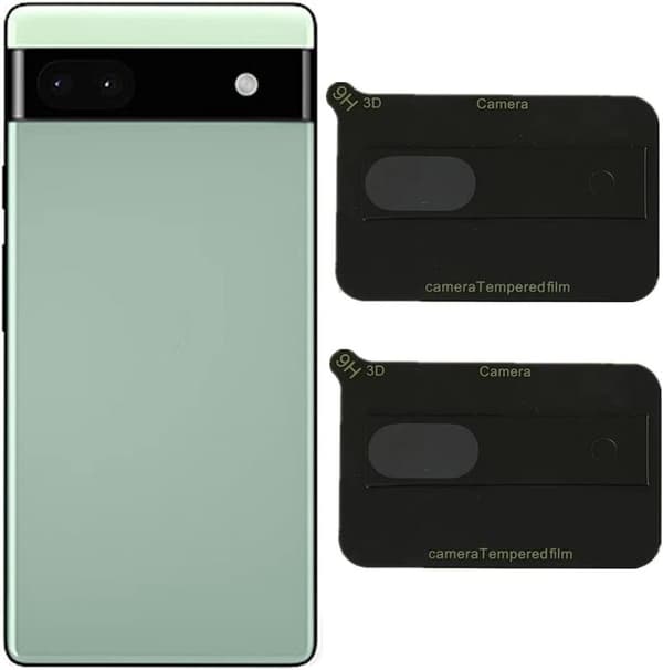 [2-PACK] Google Pixel 6a Härdat glas Kameralinsskydd - Svart