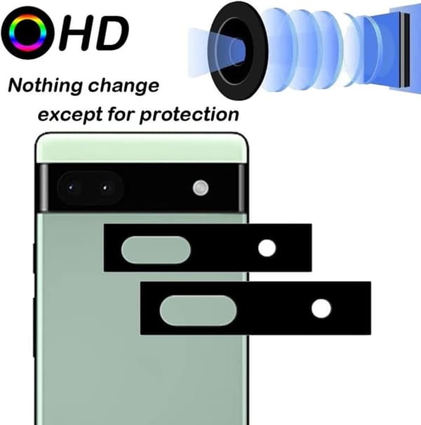 [2-PACK] Google Pixel 6a Härdat glas Kameralinsskydd - Svart