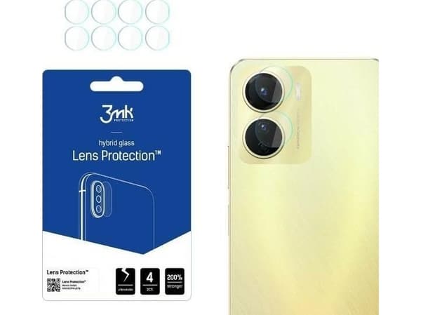 3MK hybridglas för kameralins 3MK linsskydd för Vivo Y16 [4 PACK]