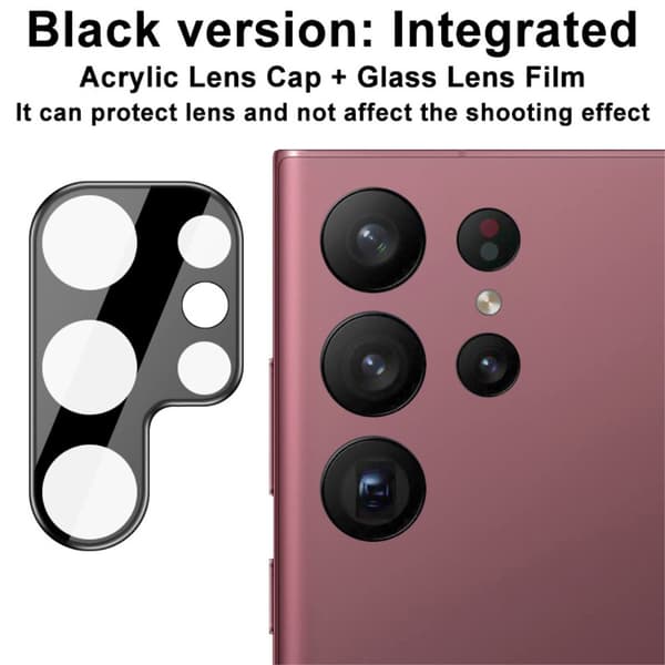 IMAK Härdat Glas Linsskydd Samsung Galaxy S23 Ultra Svart
