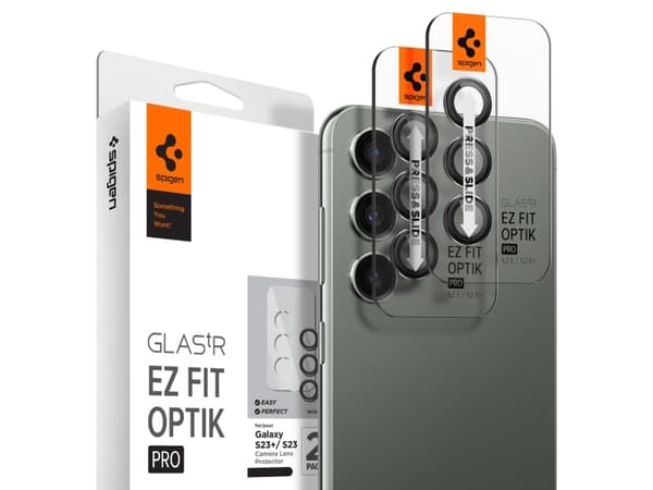 Spigen GLAS.tR EZ Fit Optik Pro - Linsebeskytter for mobiltelefon - glass - rammefarge svart - for Samsung Galaxy S23+