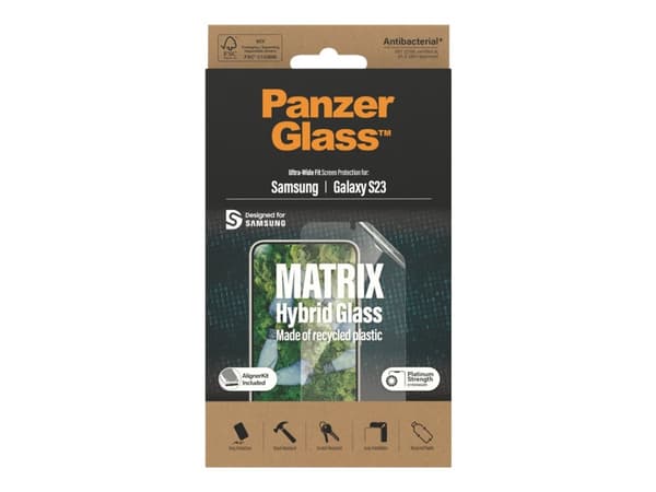 PanzerGlass™ | Matrix Hybrid Glass - Skjermbeskytter - Ultra-Wide Fit | Samsung® Galaxy S23