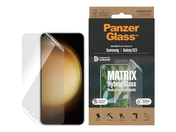PanzerGlass™ | Matrix Hybrid Glass - Skjermbeskytter - Ultra-Wide Fit | Samsung® Galaxy S23