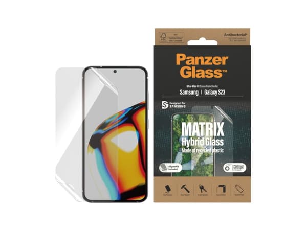 PanzerGlass™ | Matrix Hybrid Glass - Skjermbeskytter - Ultra-Wide Fit | Samsung® Galaxy S23