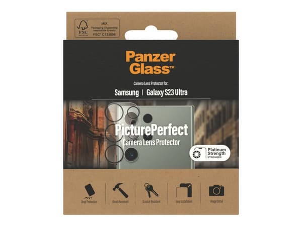 PanzerGlass™ | PicturePerfect - Objektiv skydd för mobiltelefon - ramfarve sort | Samsung Galaxy S23 Ultra