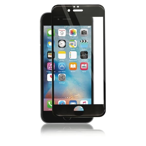 Panzer iPhone 6S/6 Plus, kaareva silikaattilasi, musta