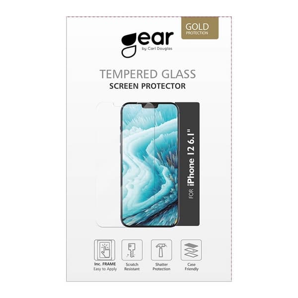 Gear Hærdet Glas 2.5D Full Cover Klar iPhone 12/12 Pro Incl. Monteringsramme