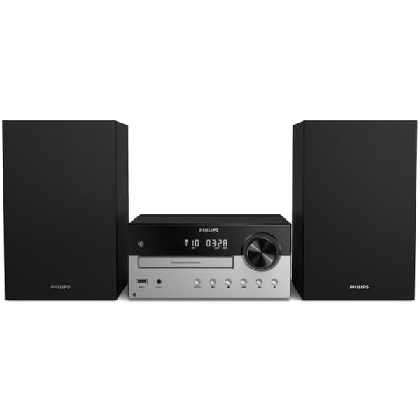 Mini-stereo CD/Radio/USB/Bluet Sort, Sølv